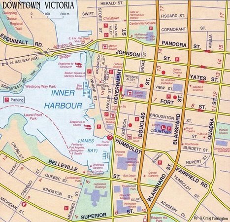 DETAILED MAP OF DOWNTOWN VICTORIA 